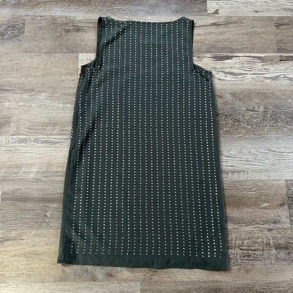 Susana Monaco Blue Green Rhinestone Mini Dress Sleeveless Party Size 8 - Picture 4 of 7